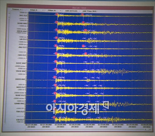 [포토]음파 관측소가 관측한 인공 지진파 