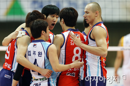 [포토] 대한항공 '득점 기쁨'