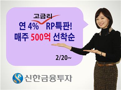 신한금융투자, 연 4% 고금리 RP 3000억 특별판매 