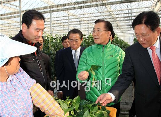 [포토]박준영 전남지사, 광양 파프리카 농장 방문