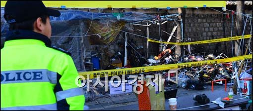 [포토]타버린 쌍용차 농성장