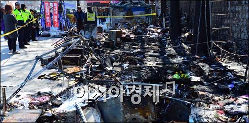 [포토]불에 타버린 쌍용차 농성장