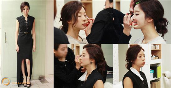 이청아, 시상식 비하인드 모습 공개··'종잇장 몸매 과시'