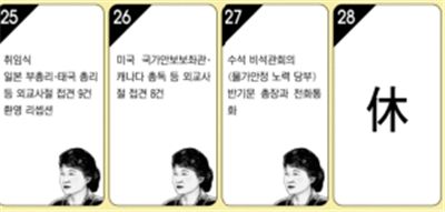 취임 9일 박근혜 달력은 '징검다리 휴일'