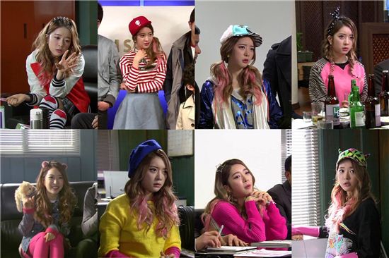 달샤벳 아영, 독특 패션 감각… 알록달록 '미스공룩' 눈길