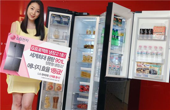 LG전자, 세계 최대용량인 901ℓ 양문형 냉장고 출시 