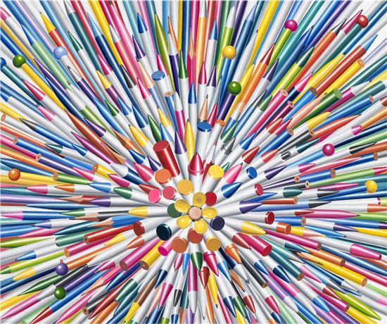 카이스갤러리, 홍경택, 연필, 리넨 천 위에 유화, 38*45cm,2012