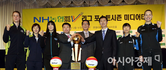 [포토] V리그 포스트시즌 여자부 미디어데이, 화이팅