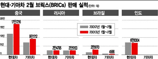 현대·기아車 '브릭스 효과'