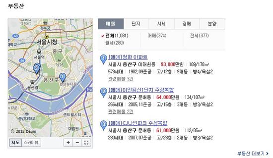 다음, 부동산 검색 서비스 개편