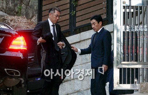 [포토]정의선 현대기아차 부회장 故정주영 회장 제사 참석 