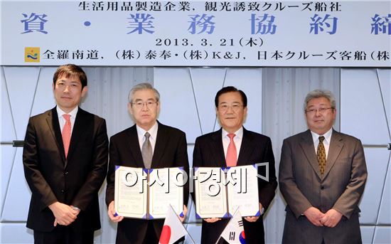 [포토]박준영 전남지사,일본크루즈객선과 투자·업무협약 체결