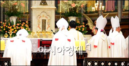 [포토]새 교황 즉위 미사, 한국 천주교 주교단