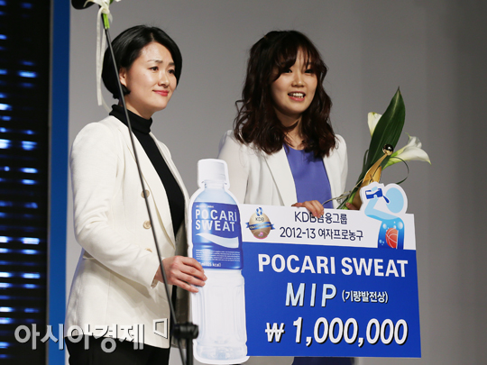 [포토] 여자프로농구 시상식, 기량발전상 홍아란