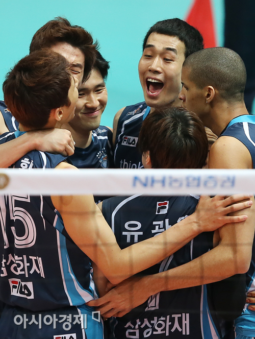 [포토] 삼성화재 득점 기쁨