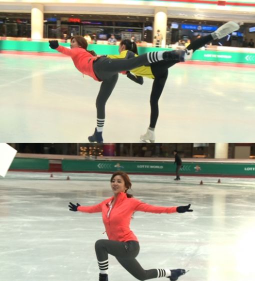 손담비, 피겨스케이팅 실력 과시 '초급동작 완벽'