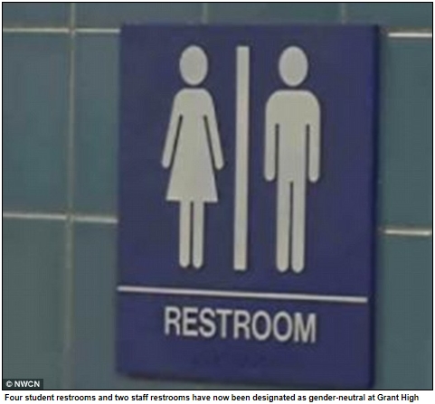 ▲ 미국 오리건주의 학 고등학교가 성적 소수자를 위한 유니섹스 화장실을 마련해 화제가 되고 있다.(출처: 영국 데일리메일) 