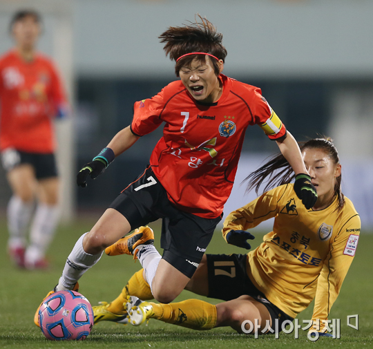 [포토] 차연희 '태클이 거친데'