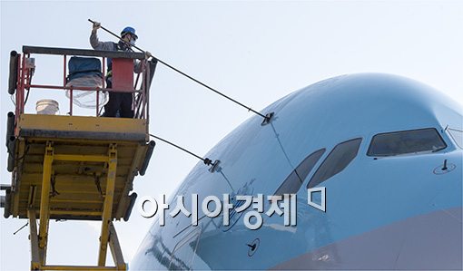 [포토]대한항공, A380 세척