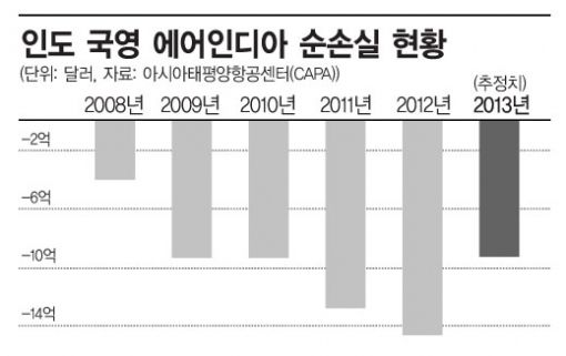 인도 하늘길 열렸다…'적자' 인도 항공社에 러브콜
