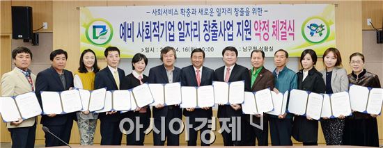 [포토]광주 남구, 일자리창출지원사업 약정 체결