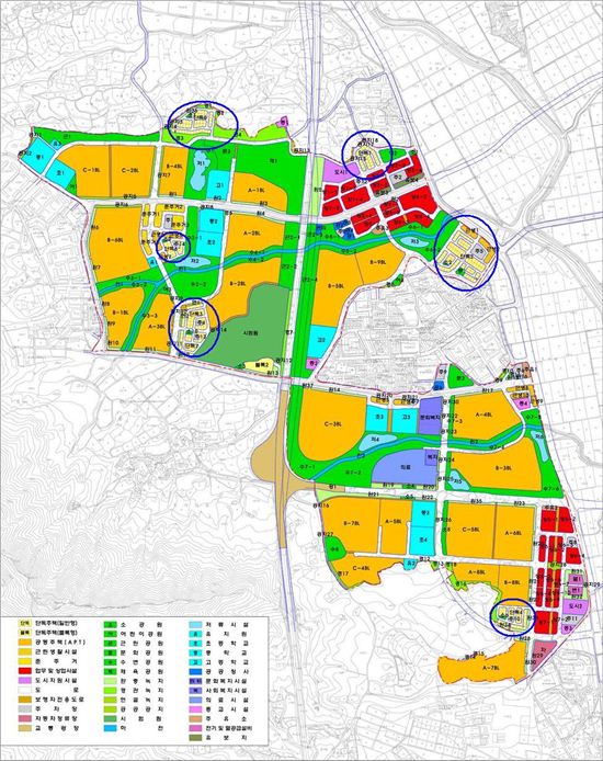 수원 호매실 지구 토지이용계획