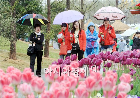 [포토]정원박람회 " 봄비 수채화 물결"