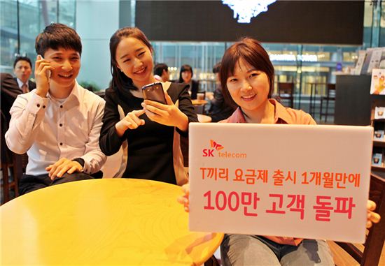 SKT 음성무제한 'T끼리요금제', 출시 1달만에 100만명 돌파 