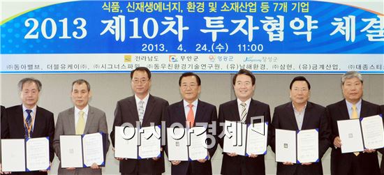 [포토]박준영 전남지사, (주)동아밸브 등 7개 기업과 투자협약 체결