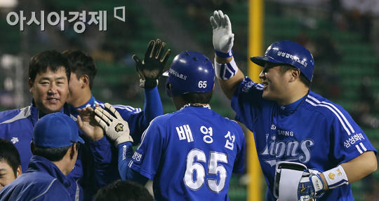 [포토] 삼성 '재역전이다!'