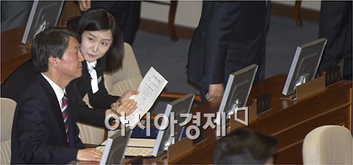 [포토]'국회 사용방법 학습중(?)'