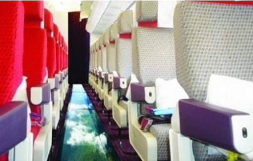 바닥이 유리인 비행기 "버진항공의 만우절 장난"