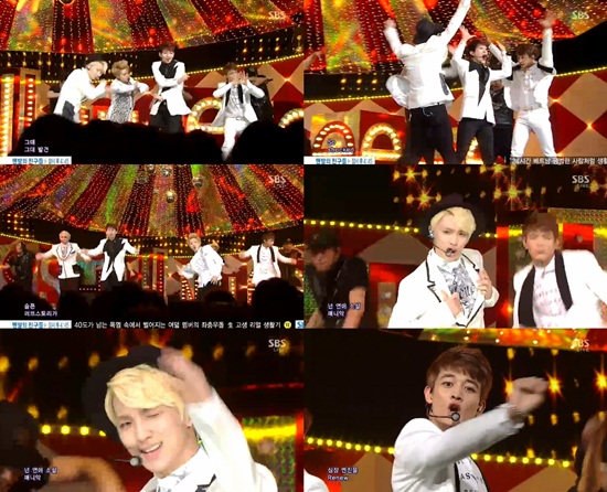 '인기가요' 샤이니, 현란한 퍼포먼스로 '꽉 찬 무대'