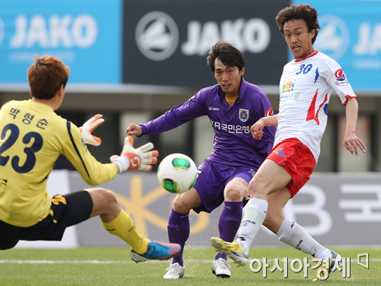 [포토] 변성환 '어이쿠, 골키퍼 정면이네'