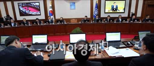 [포토]영상으로 진행되는 국무회의