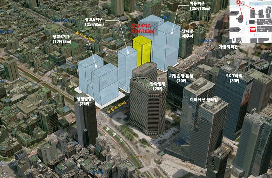 청계천 장교4구역 및 5구역 관광호텔 계획안 / 서울시