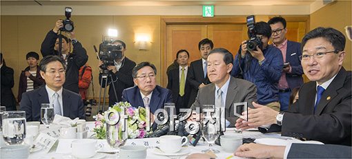 [포토]경제5단체에 '산업혁신3.0' 제안하는 윤상직 장관
