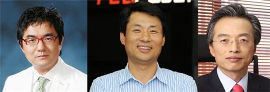 ▲장준근 나노엔텍 대표, 하회진 레드로버 대표, 최진식 심팩 회장(왼쪽부터)