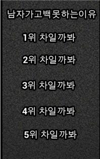 남자가 고백 못 하는 이유 "1~5위 모두 같아"