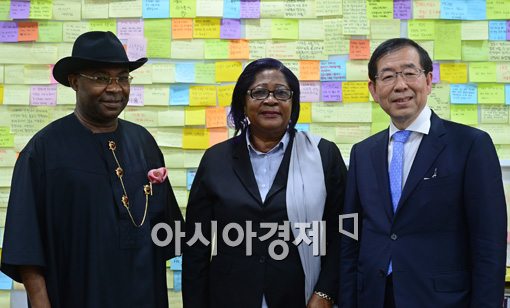 [포토]주한아프리카 대사들 만난 박원순 시장 