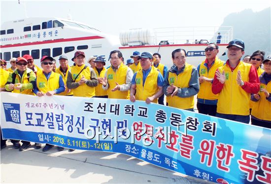 조선대학교 총동창회,영토 수호 위한 독도 방문행사 개최