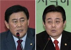 최경환 새누리당 원내대표(왼쪽), 전병헌 민주당 원내대표 