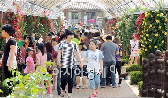 [포토]곡성 장미터널 인파