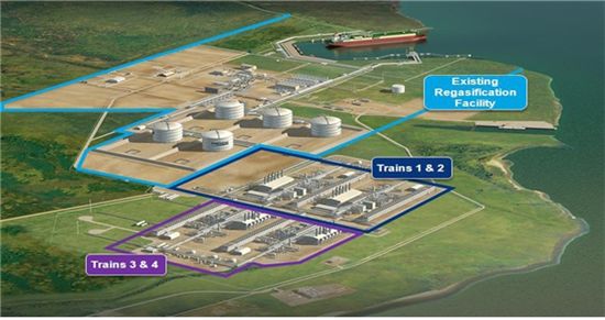 사빈 패스 LNG 프로젝트 현장(미국 루이지애나주 카메론 파리쉬 지역)