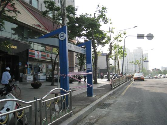 건국대 후문 버스정류장 