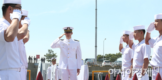 [포토] 해군 홍보대사 된 마린보이 박태환