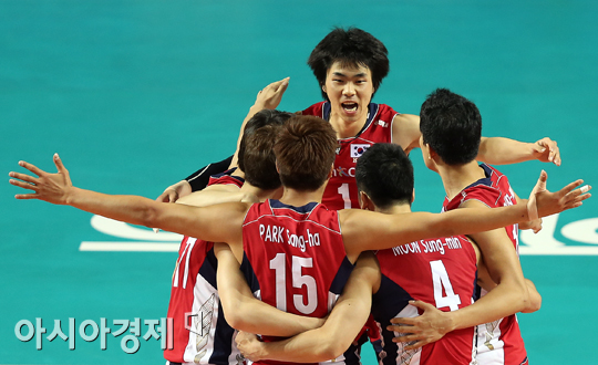 [포토] 전광인 '득점 기쁨 함께!'