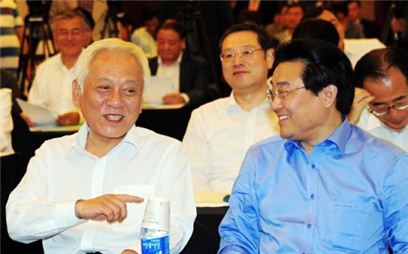 5월 31일 워크숍에서 김한길 대표, 전병헌 원내대표(왼쪽부터)