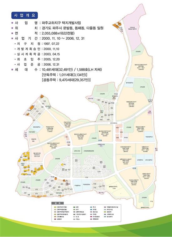 파주 교하지구 점포겸용 단독주택용지 등 29필지 공급