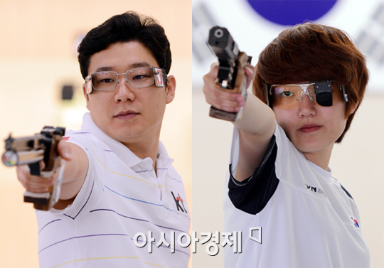 진종오·김장미, 한화회장배 사격 첫 날 동반 금메달
